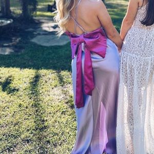 Hello Molly Satin Maxi Dress w/ bow